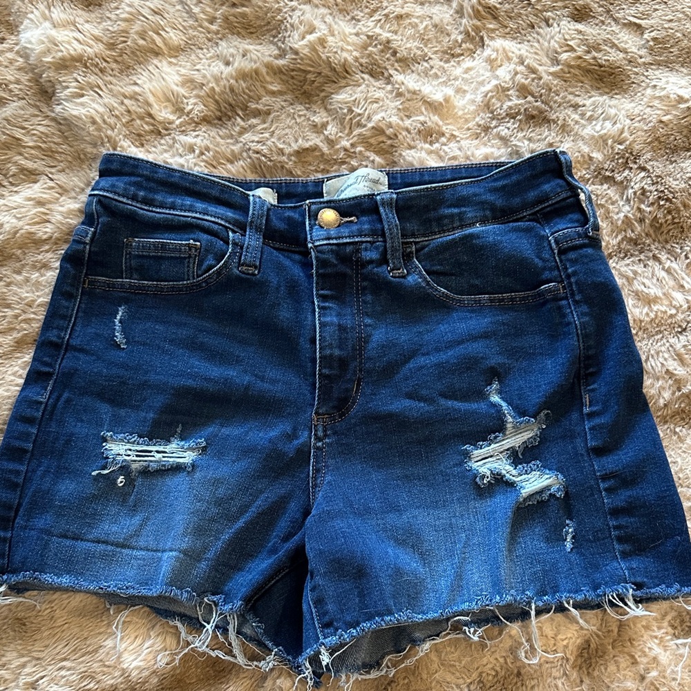 Universal Thread Dark Blue Distressed Jean Shorts